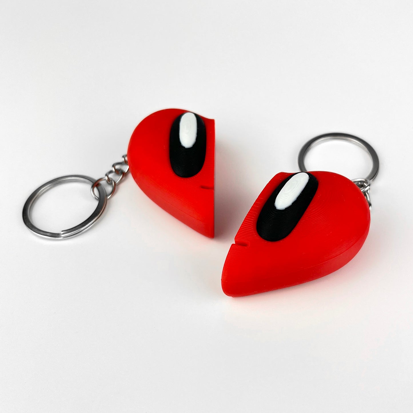 Set Brelocuri Inima Valentine's Day / Ziua Indragostitilor cu Magnet, 3D, Rosu