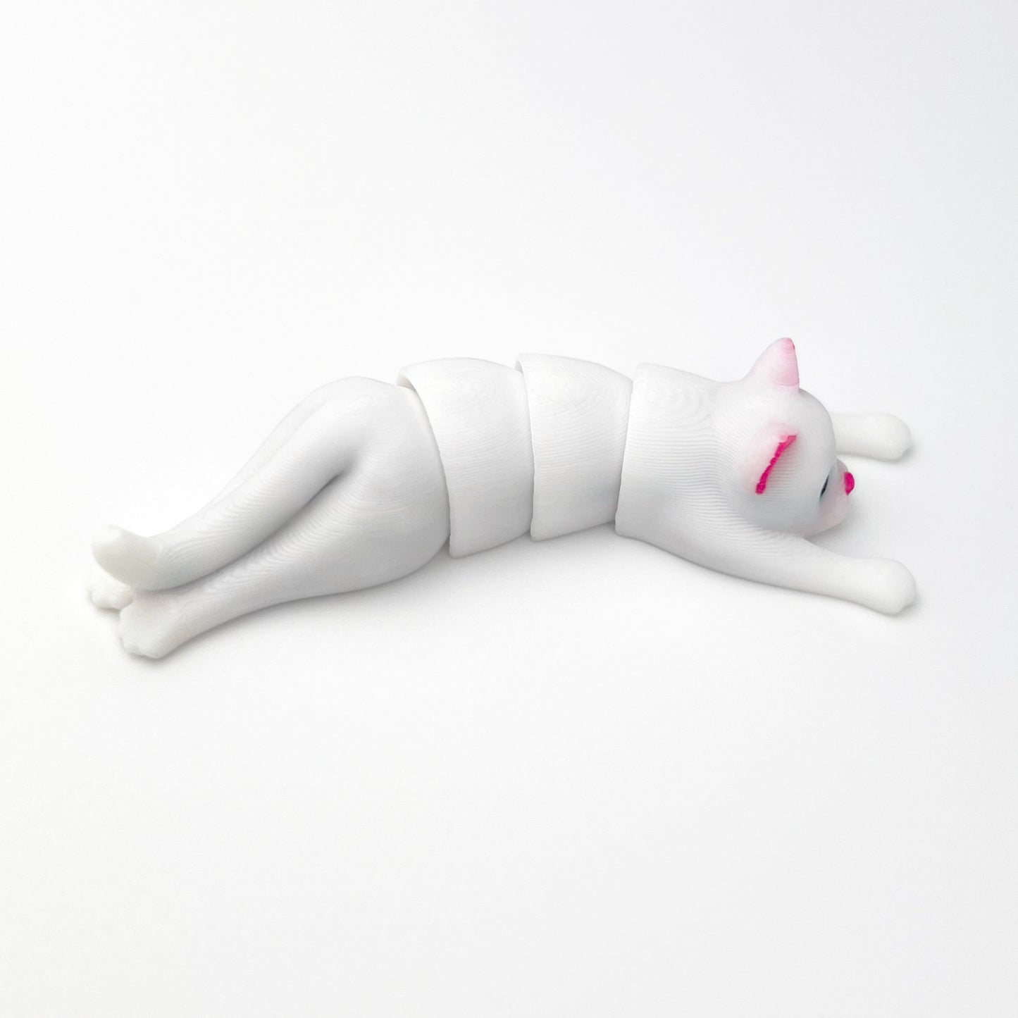 Figurina Pisica Alba 3D, Flexibil, 8cm