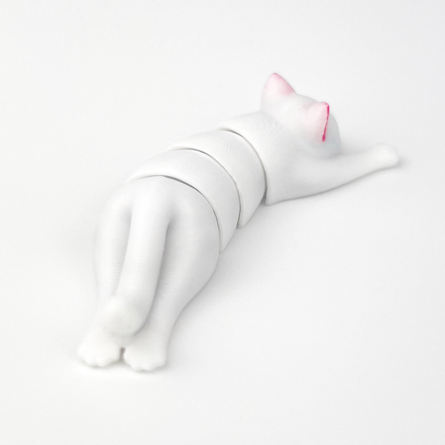 Figurina Pisica Alba 3D, Flexibil, 8cm