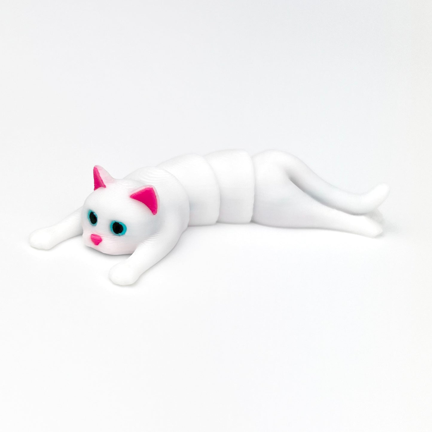 Figurina Pisica Alba 3D, Flexibil, 8cm
