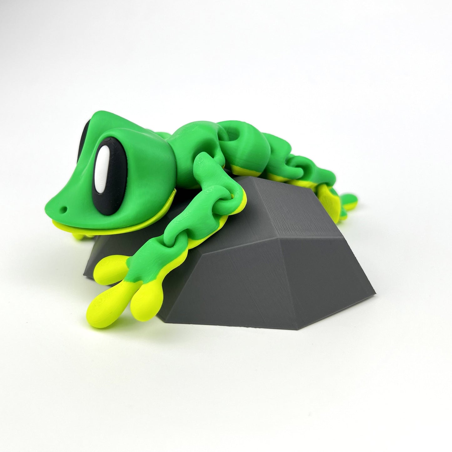 Figurina Gecko 3D Magnetic cu Ascunzatoare, Verde, Flexibil 18Cm