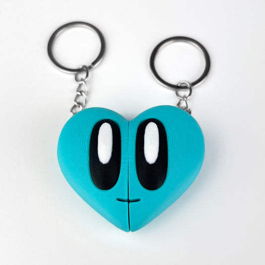 Set Brelocuri Inima Valentine's Day / Ziua Indragostitilor cu Magnet, 3D, Albastru