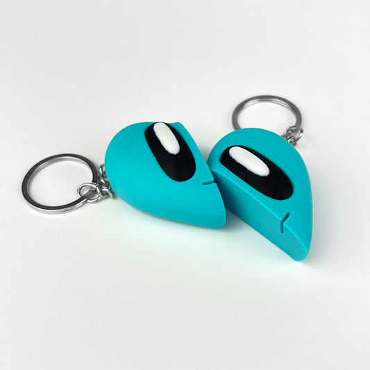 Set Brelocuri Inima Valentine's Day / Ziua Indragostitilor cu Magnet, 3D, Albastru