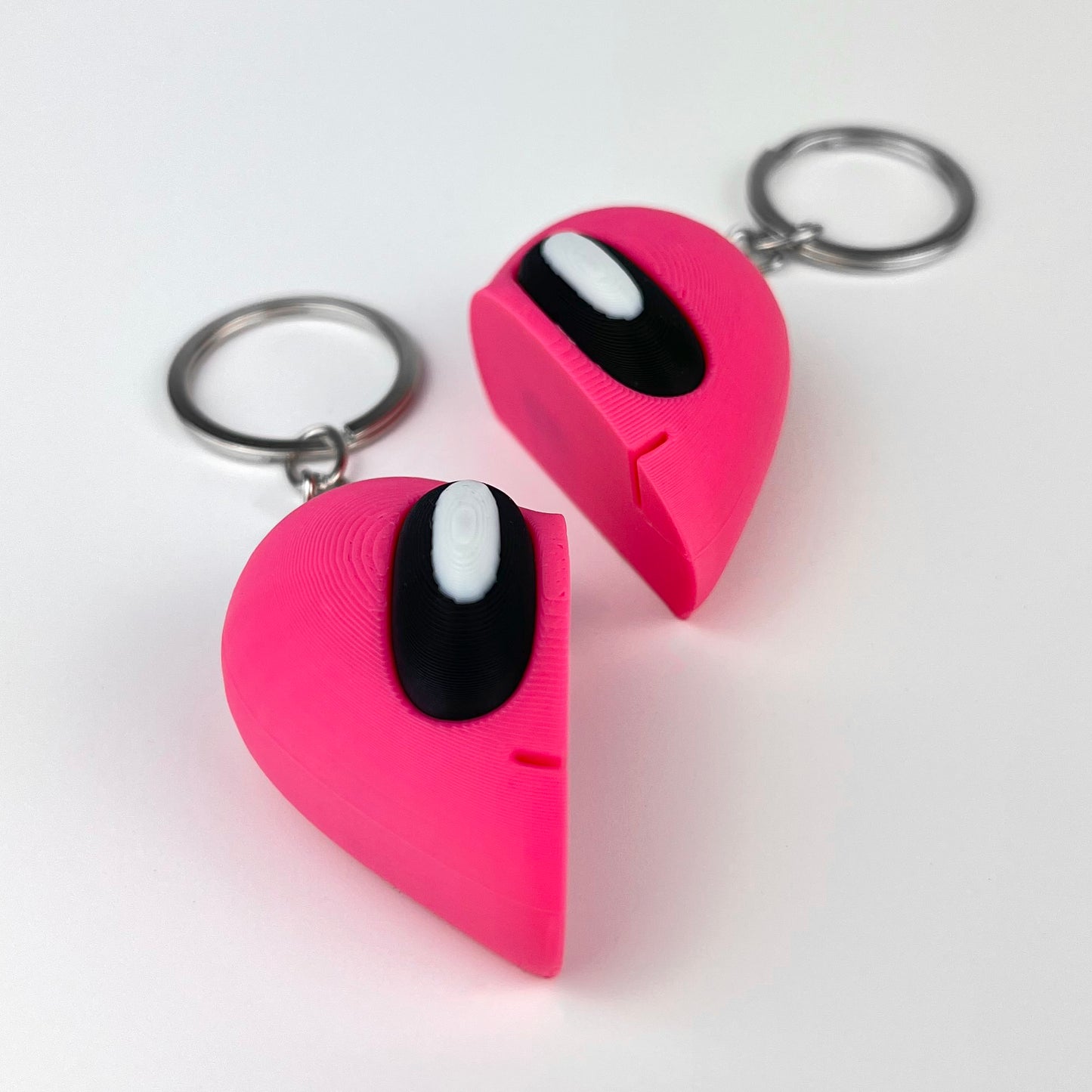 Set Brelocuri Inima Valentine's Day / Ziua Indragostitilor cu Magnet, 3D, Roz