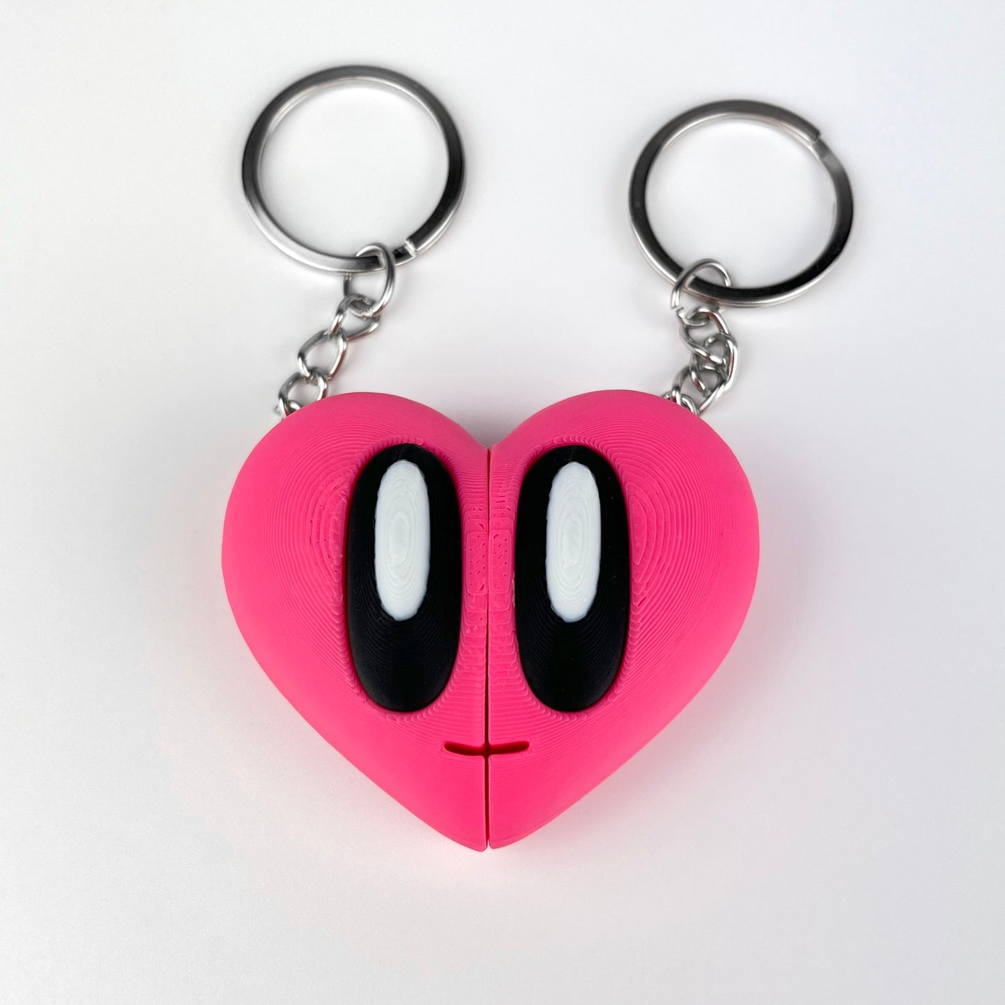 Set Brelocuri Inima Valentine's Day / Ziua Indragostitilor cu Magnet, 3D, Roz