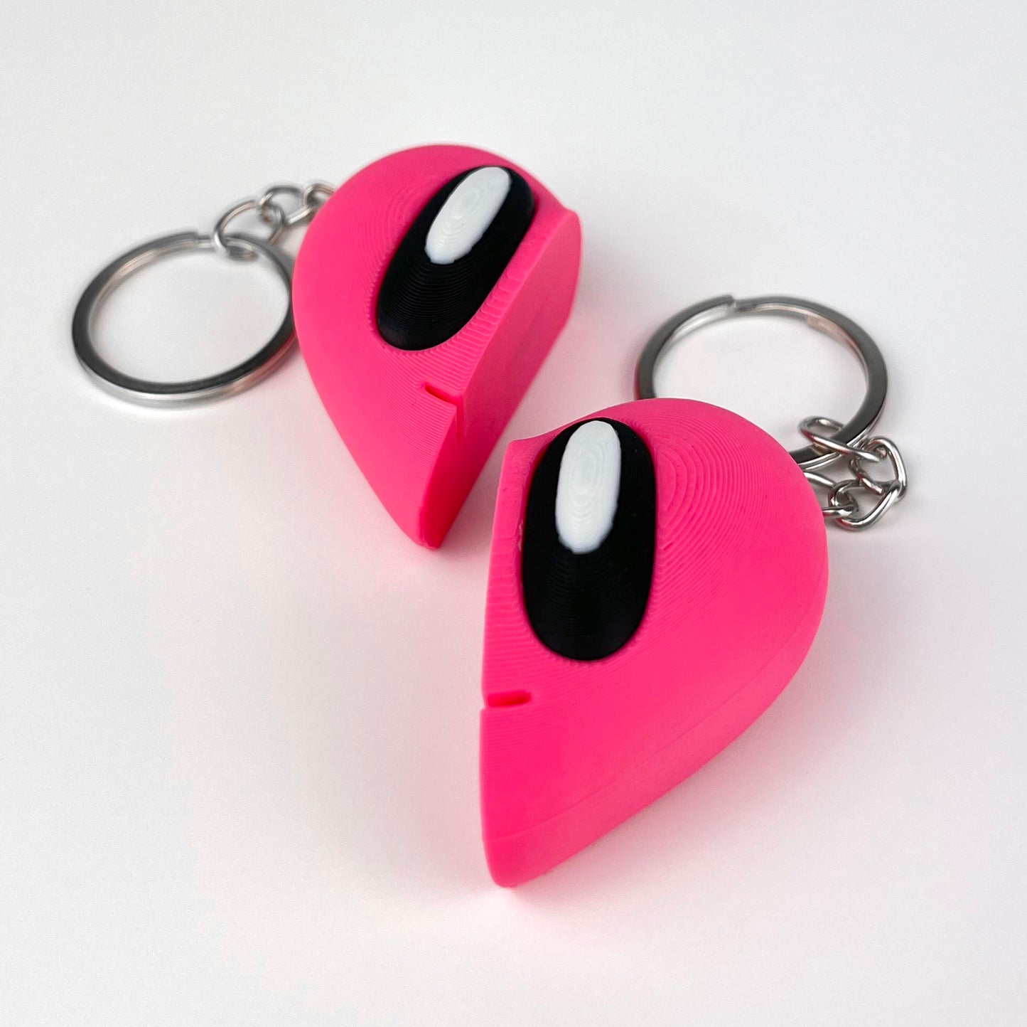 Set Brelocuri Inima Valentine's Day / Ziua Indragostitilor cu Magnet, 3D, Roz