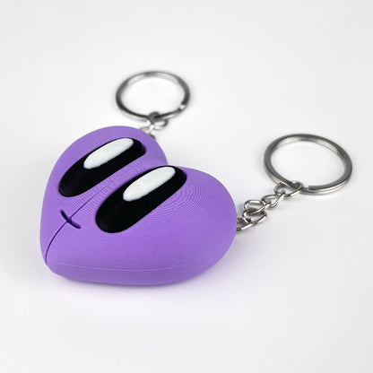 Set Brelocuri Inima Valentine's Day / Ziua Indragostitilor cu Magnet, 3D, Mov