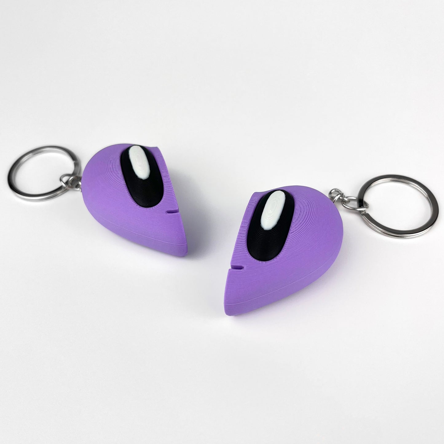 Set Brelocuri Inima Valentine's Day / Ziua Indragostitilor cu Magnet, 3D, Mov