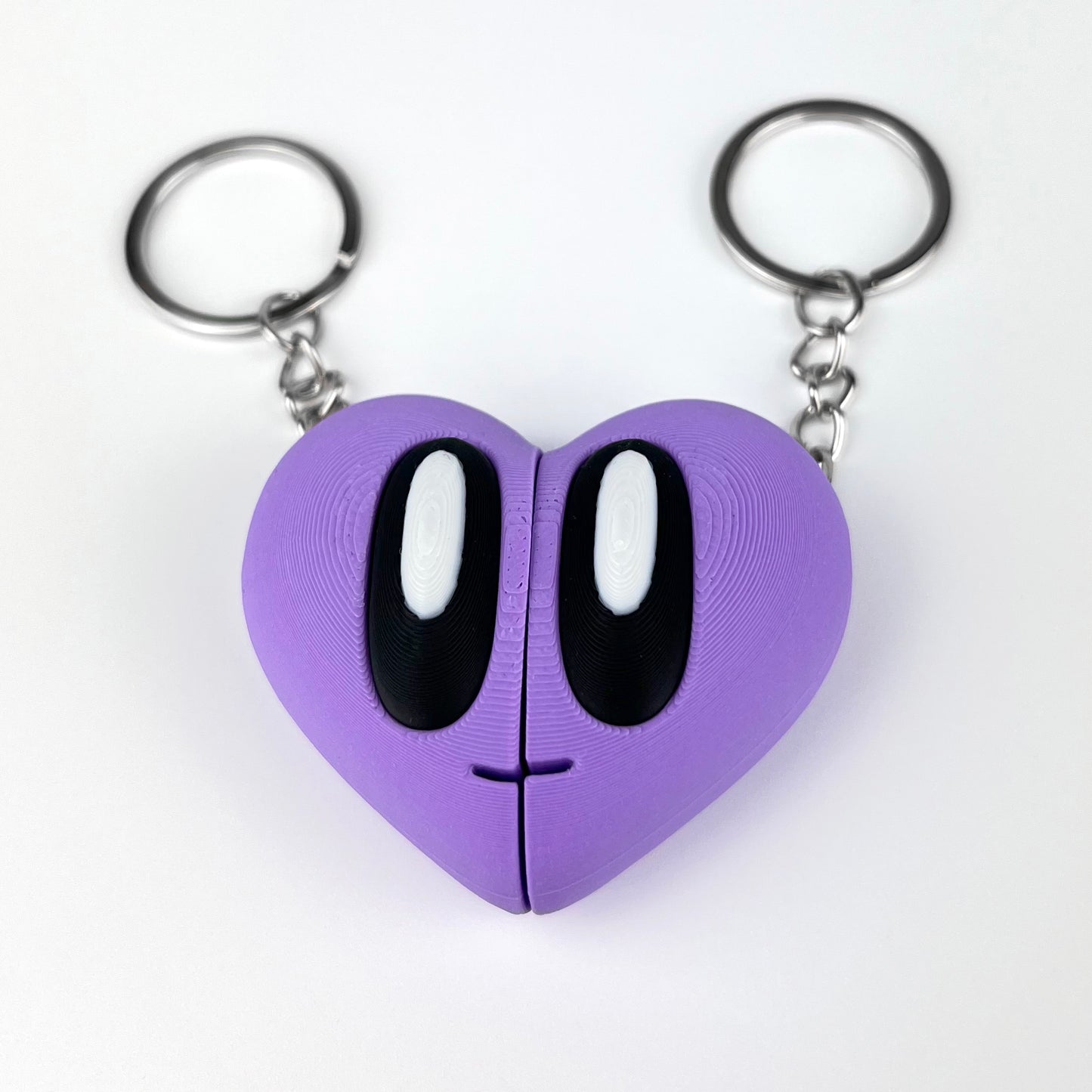 Set Brelocuri Inima Valentine's Day / Ziua Indragostitilor cu Magnet, 3D, Mov