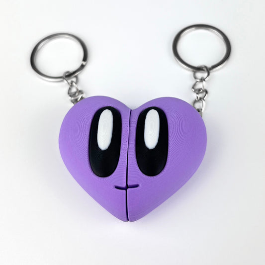 Set Brelocuri Inima Valentine's Day / Ziua Indragostitilor cu Magnet, 3D, Mov
