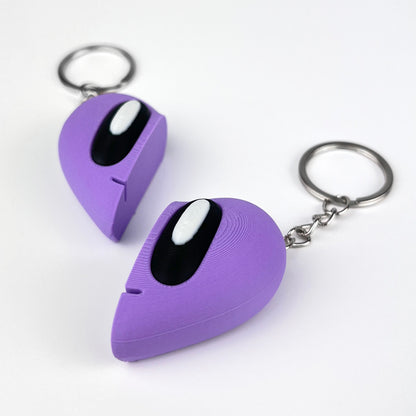Set Brelocuri Inima Valentine's Day / Ziua Indragostitilor cu Magnet, 3D, Mov