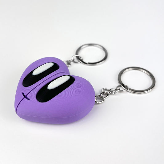 Set Brelocuri Inima Valentine's Day / Ziua Indragostitilor cu Magnet, 3D, Mov