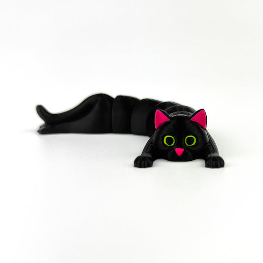 Figurina Pisica Neagra - Yin 3D, Flexibil, 10cm