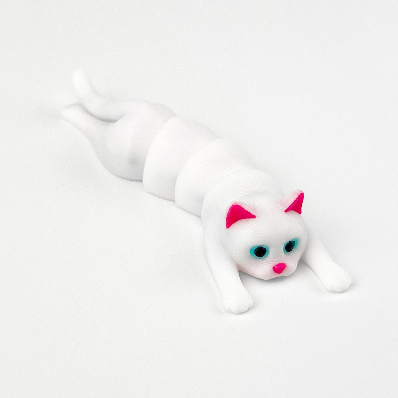 Figurina Pisica Alba 3D, Flexibil, 8cm