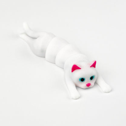 Figurina Pisica Alba 3D, Flexibil, 8cm