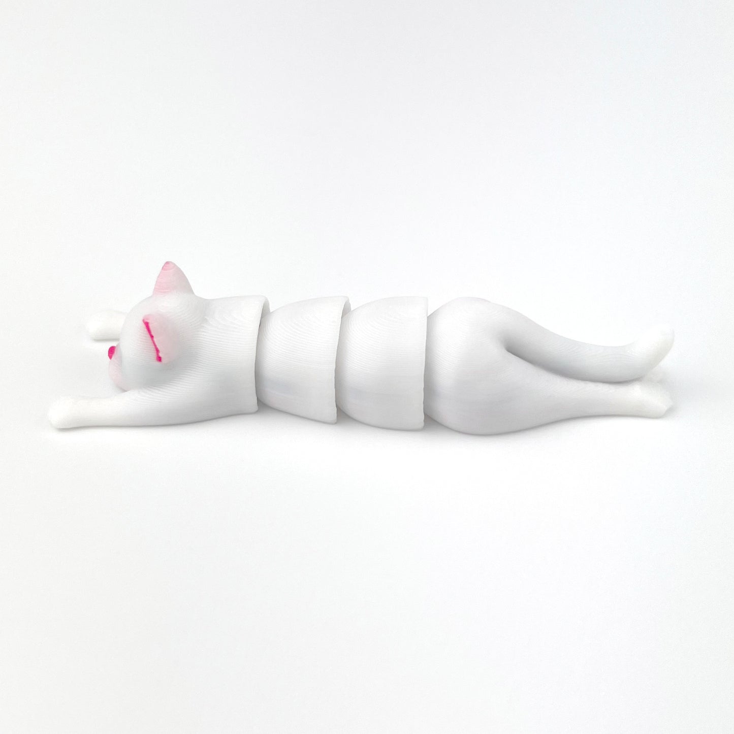 Figurina Pisica Alba 3D, Flexibil, 8cm
