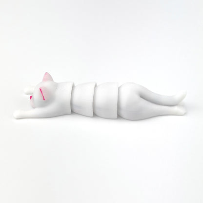 Figurina Pisica Alba 3D, Flexibil, 8cm