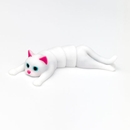 Figurina Pisica Alba 3D, Flexibil, 8cm