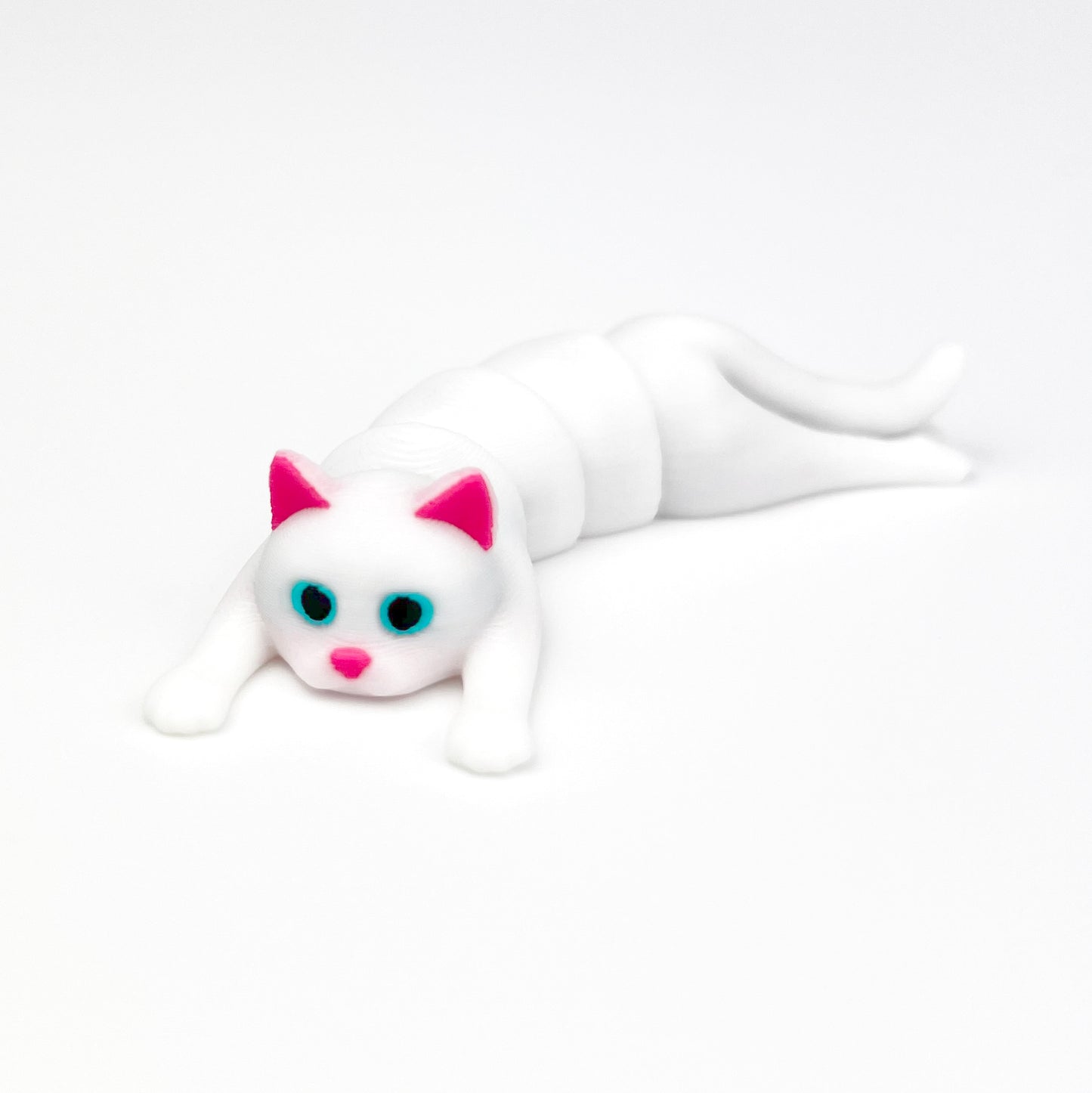 Figurina Pisica Alba 3D, Flexibil, 8cm