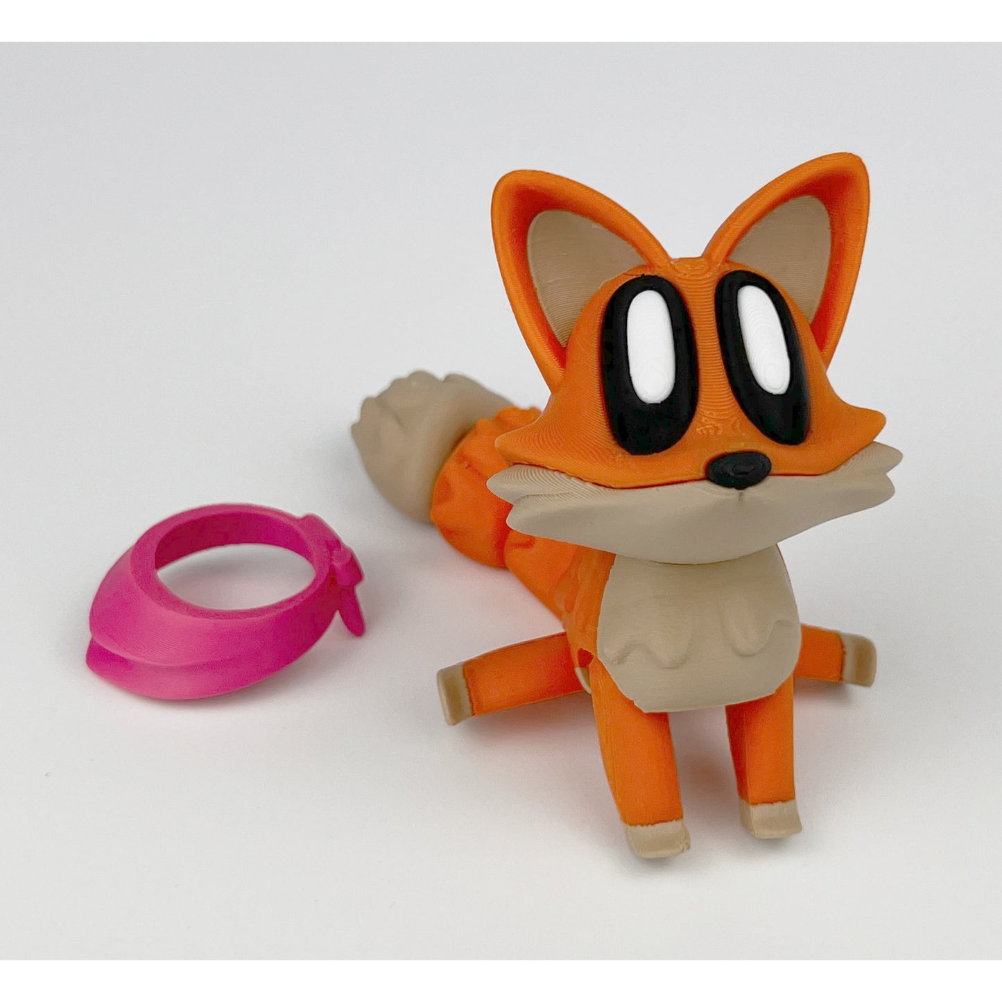 Figurina Vulpe 3D, Portocalie, Flexibil 15Cm