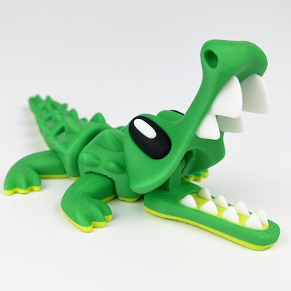 Figurina Crocodil 3D, Verde, Flexibil 21Cm