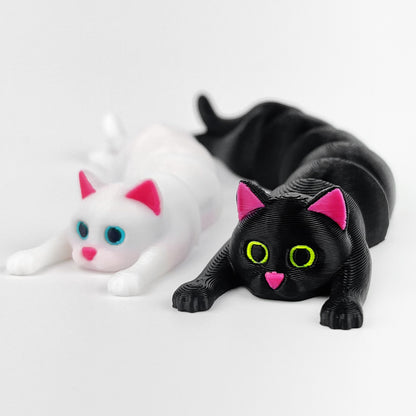 Set Figurine 3D Pisici Yin & Yang – Flexibile, Alb & Negru