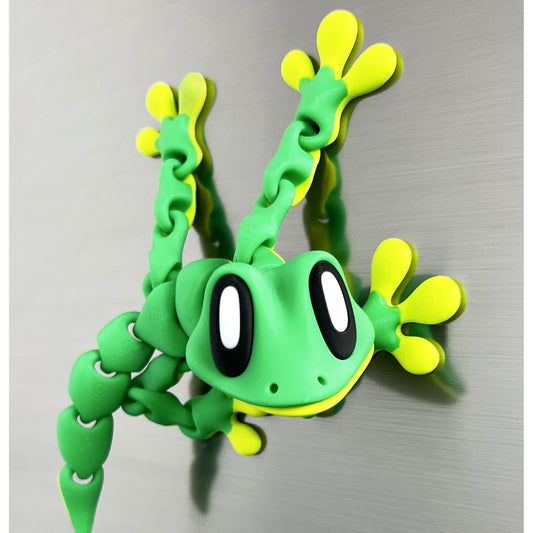 Figurina Gecko 3D Magnetic cu Ascunzatoare, Verde, Flexibil 18Cm
