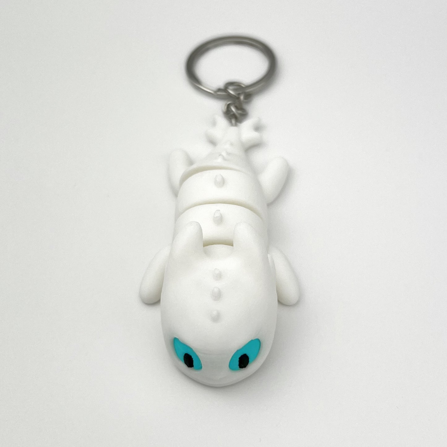 Breloc Dragon Baby Lightfury - How To Train Your Dragons 3D, Alb, Flexibil, 8cm