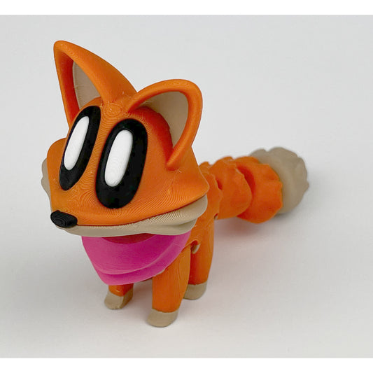 Figurina Vulpe 3D, Portocalie, Flexibil 15Cm