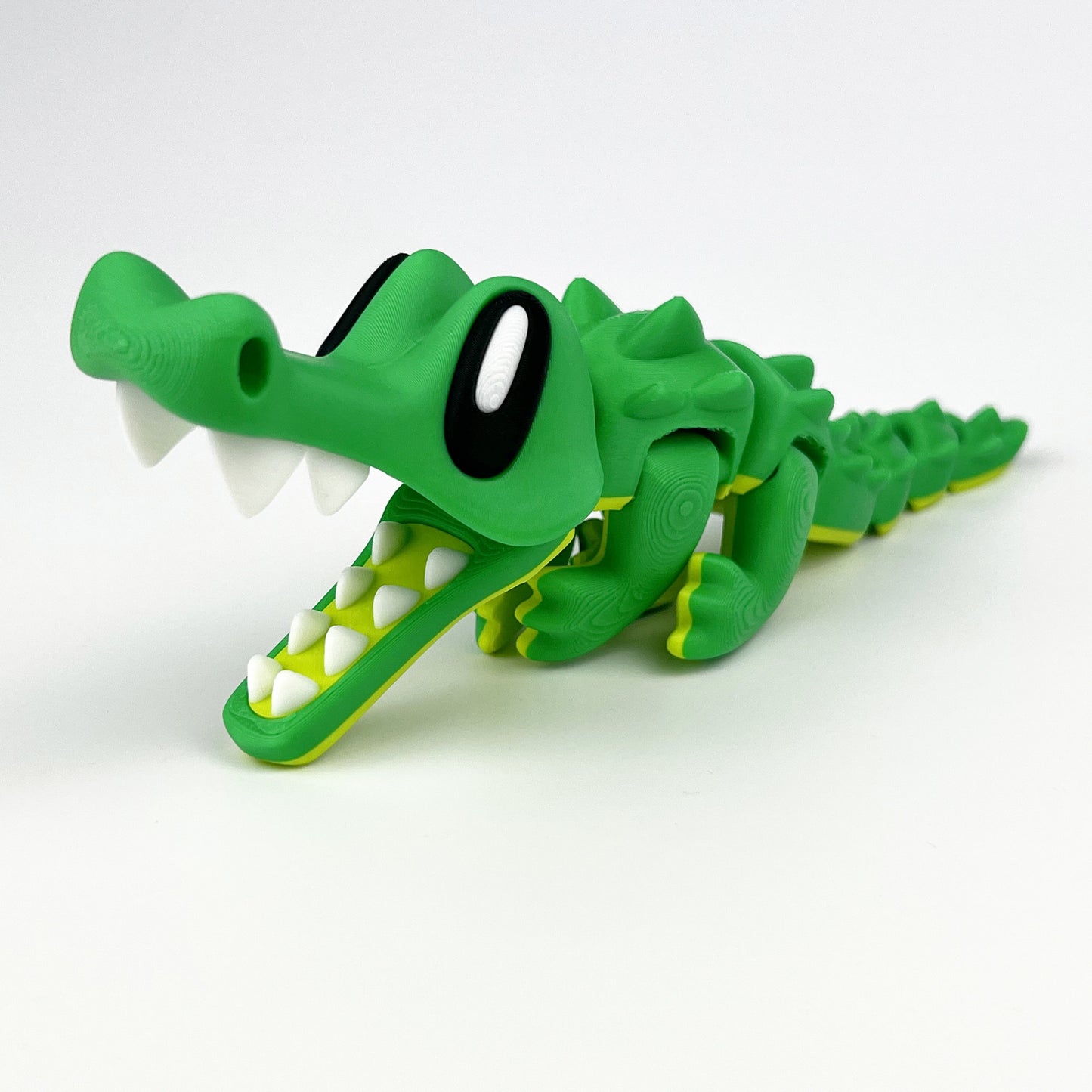 Figurina Crocodil 3D, Verde, Flexibil 21Cm