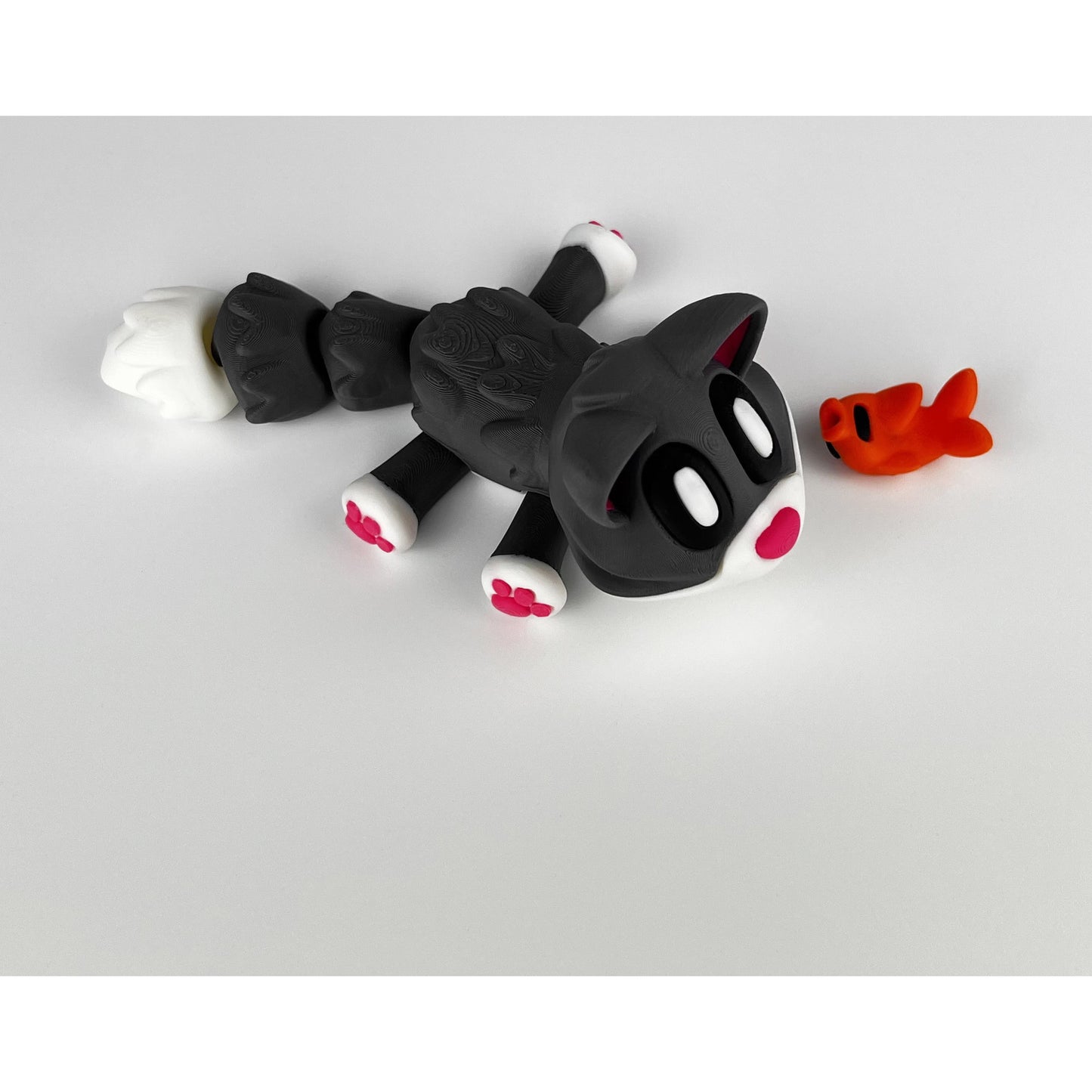 Figurina Pisica 3D, Gri, Flexibil 15Cm