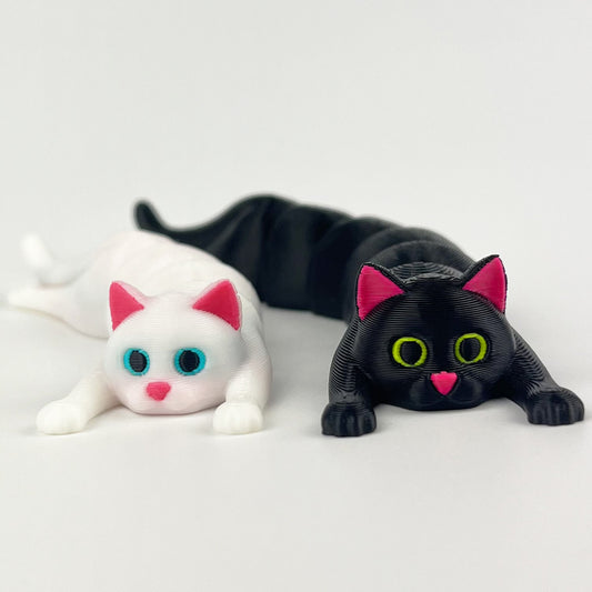 Set Figurine 3D Pisici Yin & Yang – Flexibile, Alb & Negru