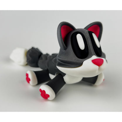Figurina Pisica 3D, Gri, Flexibil 15Cm