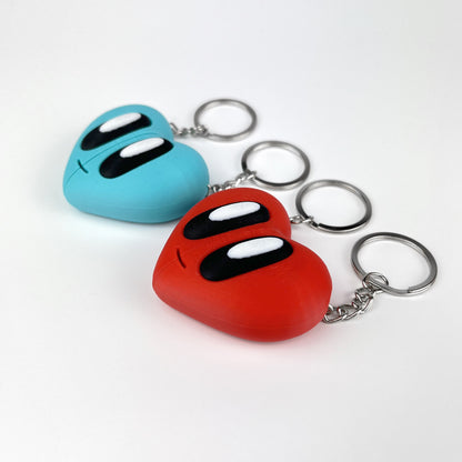 Set Brelocuri Inima Valentine's Day / Ziua Indragostitilor cu Magnet, 3D, Rosu si Albastru
