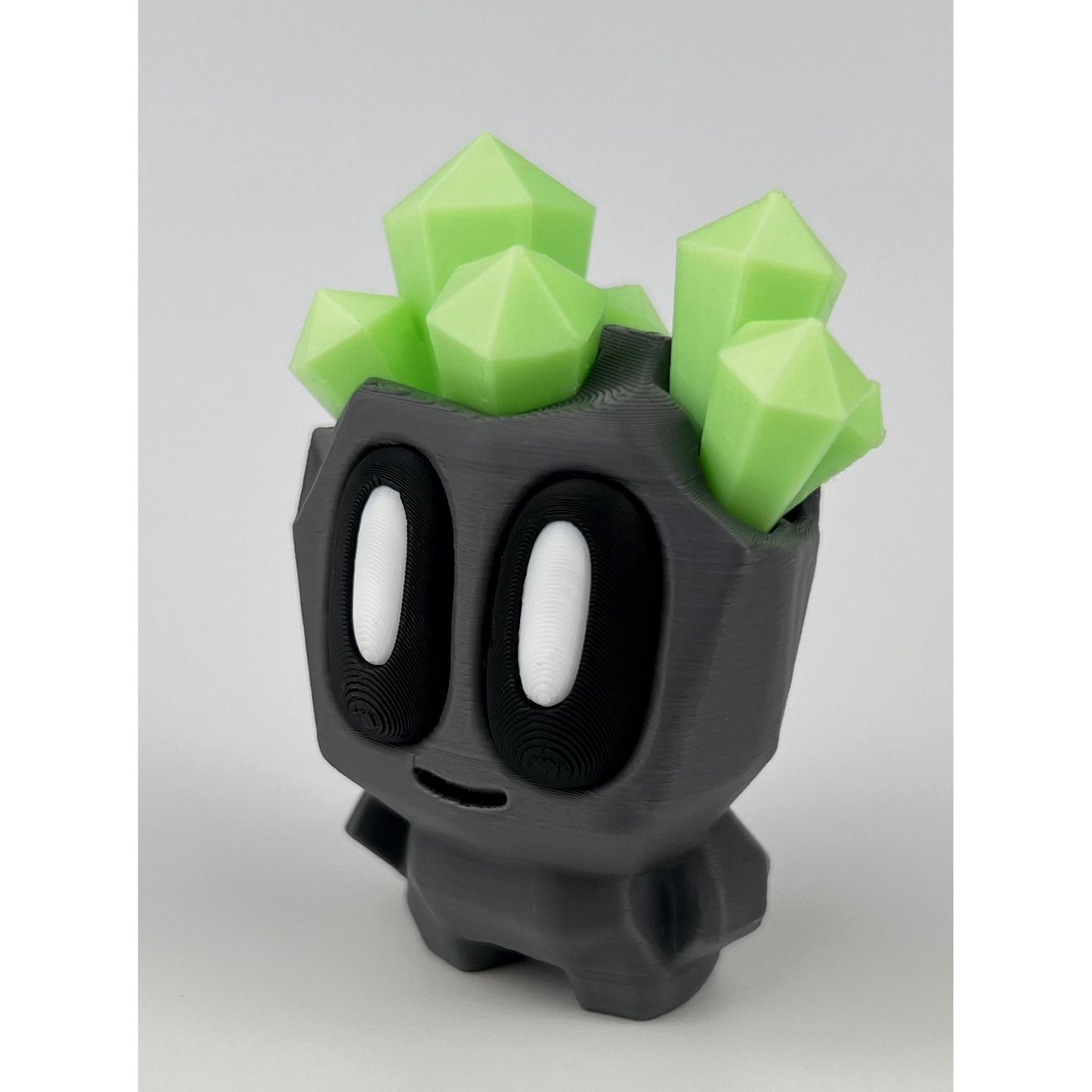 Figurina Pet Rock 3D, cu Cristale Fosforescente si Cutie de Depozitare