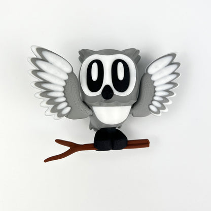 Set Figurine Bufnita Hedwig – Harry Potter 3D, cu Buturuga Magnetica Frigider, Crenguta si Soarece – Set Decorativ