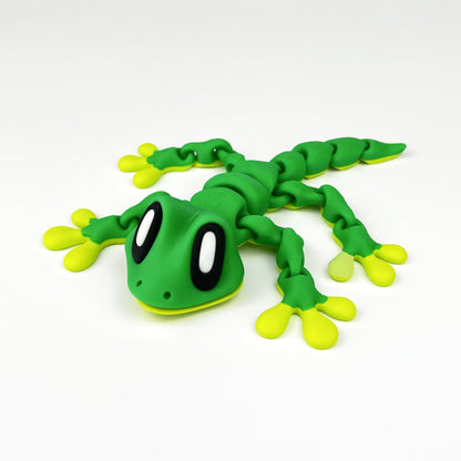 Figurina Gecko 3D Magnetic cu Ascunzatoare, Verde, Flexibil 18Cm