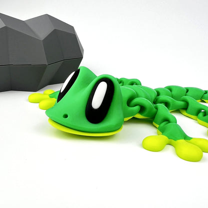 Figurina Gecko 3D Magnetic cu Ascunzatoare, Verde, Flexibil 18Cm