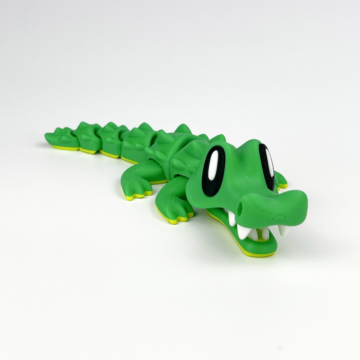Figurina Crocodil 3D, Verde, Flexibil 21Cm